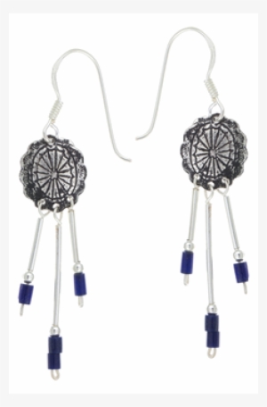 Earrings Pearl Lapis Blue Disc Bars Sterling Silver #2479453