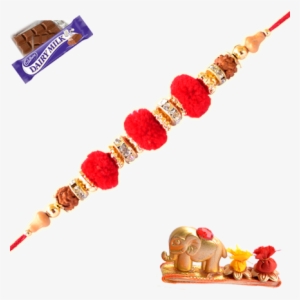 Rudraksh With Red Guchha Rakhi - Simple Rakhadi Of Rudraksh #2480532