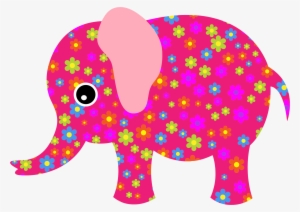 Svg Library Download Retro Floral Pink Big Image Png - Elephant Pink #2481282