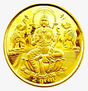 Single Gold Coin With Maa Laxmi Image - Lakshmi Gold Coin Png #2481678