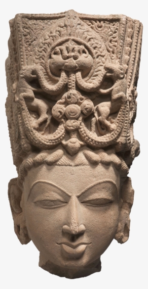 Crowned Head Of Vishnu Or Surya - Ancient Indian Sculpture Png #2482130