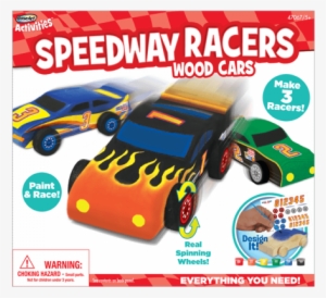 Speedway Racers - Roseart Roseart Wooden Speedway Racers Craft Kit Toy #2482965