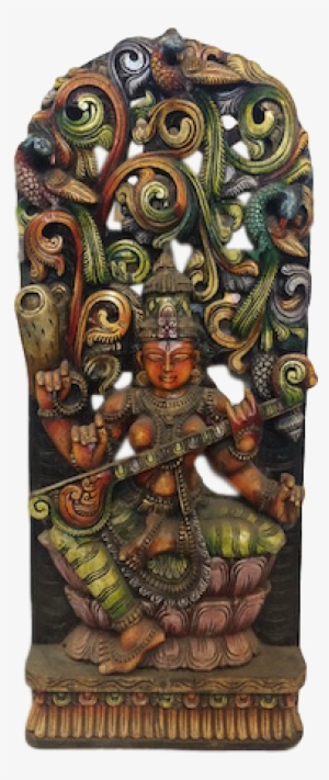 Colorful Carved Saraswati - Carving #2483371