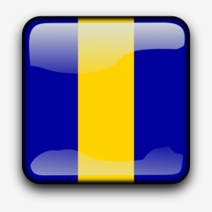 Button Barbados, Flag, Country, Nationality, Square, - Flag Of Barbados #2483886