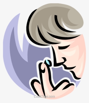 Person Putting In A Contact Lens Royalty Free Vector - Contact Lens Vector Png #2486561