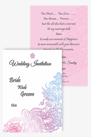 Pink Floral Wedding Card Invitation Card - Wedding Invitation Card Design #2487879