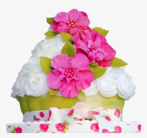 Happy Birthday Light Text, Cup Cake Birthday Flowers - Birthday Cakes And Flowers Png #2488202