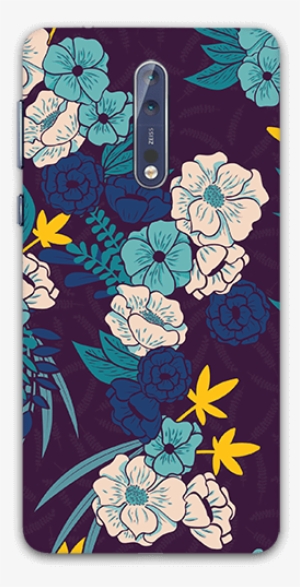 Floral Jungle Flower Pattern Nokia 8 Mobile Case - Floral Design #2490855