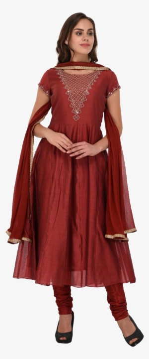 Chanderi Anarkali Suit Png Images Download - Maroon Anarkali Dress #2492124