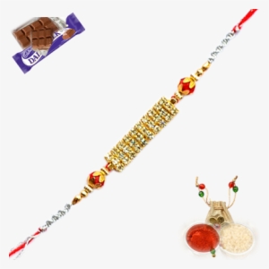 Exclusive Designer Rakhi Made From American Diamond - Bead #2494214