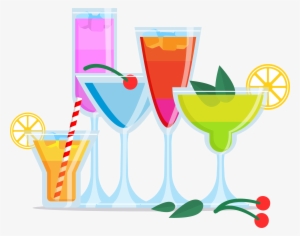 Cocktail Garnish Juice Wine Glass Clip Art - Colorful Drink Clip Art #2495175