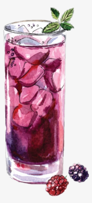 Berries Juice Smoothie Drink Watercolor - Illustration #2495307