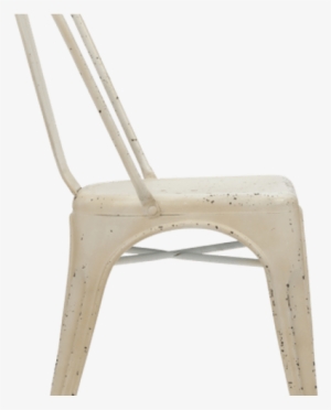 Vintage Tolix Side Chair - Hand Distressed White Vintage Tolix Style Side Chair #2497123