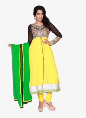 Elizabeth Yellow Semi-stitched Designer - Dress #2498233