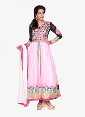 Elizabeth Black With Pink Semi-stitched - Dress #2498277