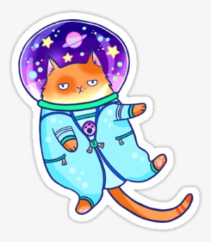 Cosmocat Is Ready For Adventures And Cat-astrophes - Kawaii Space Cat #2498603