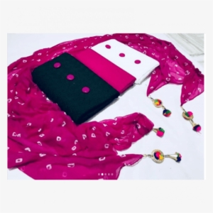 Dual 2 Top Chicken Work Cotton Suit Un-stitched Material - Clothing #2498849