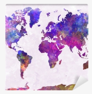 World Map In Watercolor Purple Warm Wall Mural • Pixers® - Journal Your Travels (travel Journals) #2499106