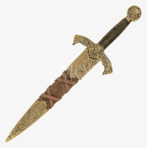 Brass King Arthur Dagger - King's Knife Clip Art #250290
