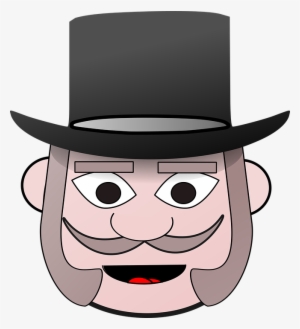 Black Top Hat Png Clipart Picture - Victorian Man Cartoon #250673
