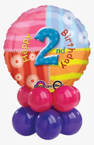 Rainbow Slice 2nd Bday Balloon - Birthday Heart Balloon Png #251240