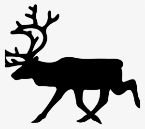 Reindeer Black Antlers Png Picture Black And White - Reindeer Silhouette #251709