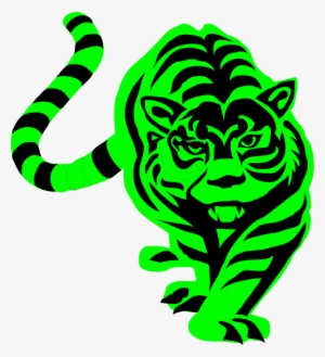 Green Striped Tiger Svg Clip Arts 546 X 599 Px #252707