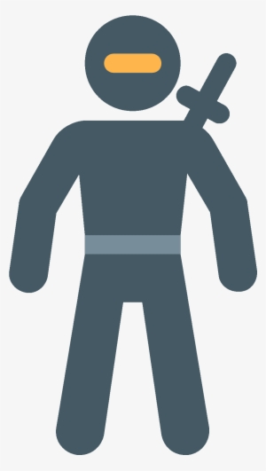 This Icon For Ninja Resembles A Man With A Sword Slung - Icon #252708