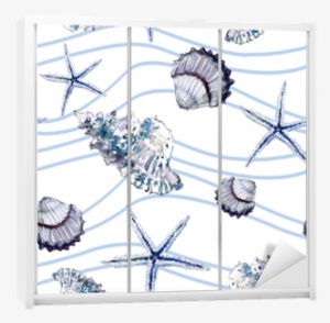 Seamless Marine Pattern With Shells, Starfish And Blue - Sfondo Marino Bianco #253105 Seamless Marine Pattern With Shells, Starfish And Blue - Sfondo Marino Bianco #253105