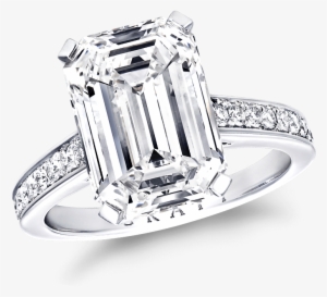 A Classic Graff Ring Featuring An Emerald Cut Diamond - Engagement Ring #253638