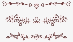 Hand Drawn Romantic Flower Vine Segmentation Line - Calligraphy Flower Png #253662