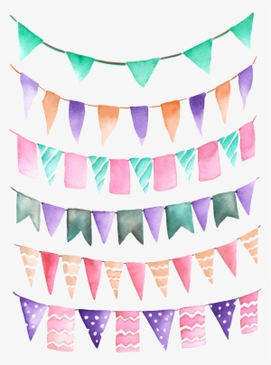 Colourful Coloured Flags - Flags Garland Watercolor #254645