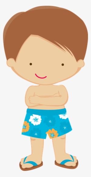 Festa Na Piscina - Boy In Swimsuit Clipart #254778