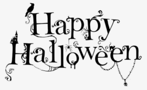 Cooltext197550695278127 - Happy Halloween Black And White Png #255200