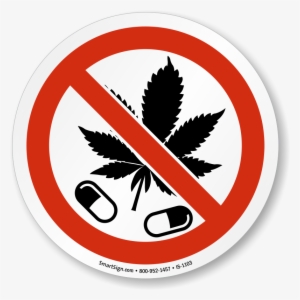 No Drugs Marijuana Leaf Iso Sign - No Alcohol Or Drugs Sign #255319