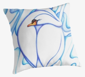 Swan Sleep Abstract Pillow By Anmgoug On Redbubble - Sleepy Swan Shower Curtain #256475