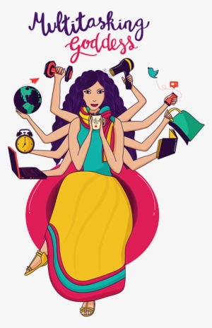 Durga Drawing Animated - Modern Indian Woman Illustration #257502