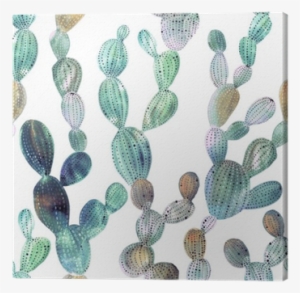 Cactus Pattern In Watercolor Style Canvas Print • Pixers® - Fondos De Pantalla De Captu #257772