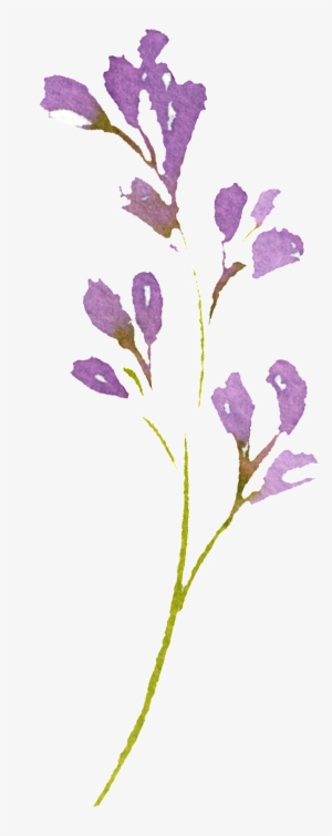 Hand Painted Romantic Purple Flower Png Transparent - Portable Network Graphics #258430