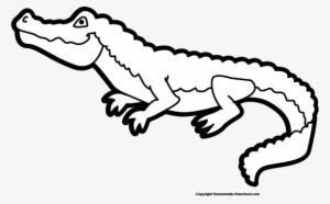 Alligator Black Png - Alligator Black And White Clipart #258629