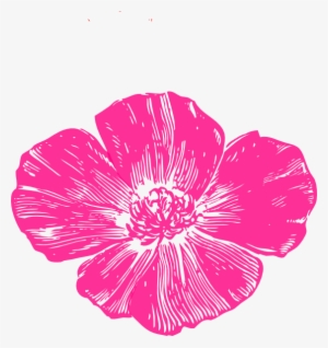 Hot Pink Poppy Clip Art At Clker - Pink Poppy Flower Clip Art #259091