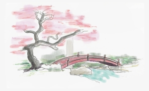 Japanese Maple Bridge Crossing On Meditation Walk - Tree #259293