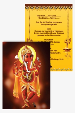 Glowing Ganesha Wedding Invitation Card - Invitation Card Preparing Ganesha #259333