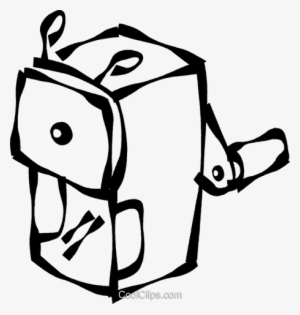 Pencil Sharpener Royalty Free Vector Clip Art Illustration - Pencil Sharpener Clipart Black And White #2502683