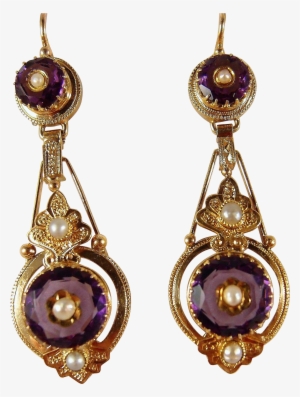 Sold Etruscan Revival Victorian Era Dangling Earrings - Victorian Jewelry Png #2502905