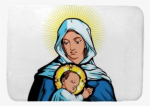Vector Illustration Of Mother Mary With Jesus Christ #2505833