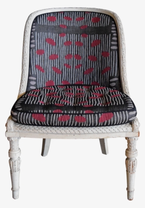 Antique Occasional Chair With Japanese Fabric Upholstery - Chair #2506134