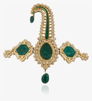 Polki & Emerald Sarpech - Jaipur #2507713