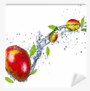 Mangos In Water Splash, Isolated On White Background - Eurographics Glasbild Healthy Kiwi 20 Cm X 20 Cm #2509633