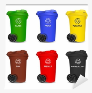 Set Of Colorful Recycling Bins - Proper Waste Disposal #2510239
